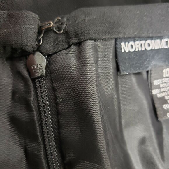 Norton McNaughton Petites Womens Skirt 10P Black Pleated Hem Lined Polyester - Picture 9 of 11